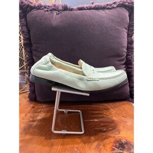 Salvatore Ferragamo Sport Mint Green Leather Penny Loafers Womens 8 2A Italy